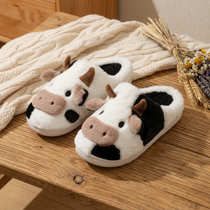 Cow Print Cozy Slippers